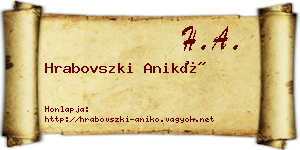 Hrabovszki Anikó névjegykártya