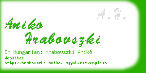 aniko hrabovszki business card